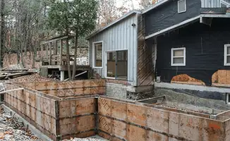 Prepared site with foundation forms for home remodeling and addition project in Jacksonville, FL